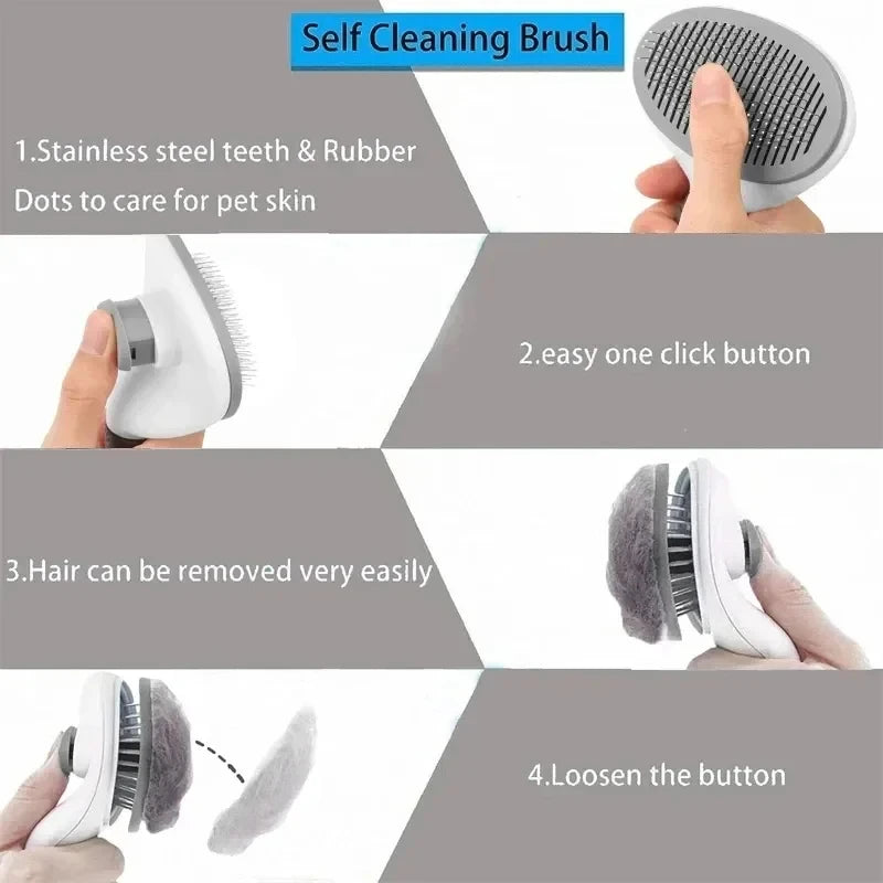 Gentle Groom™ Self-Cleaning Pet Brush